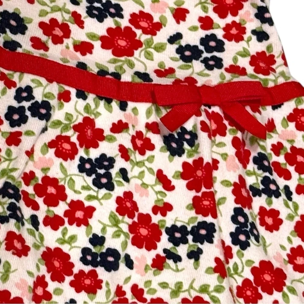 Gymboree Girls Floral Skort Size 6 | Red Navy Flower Print Cotton Skort